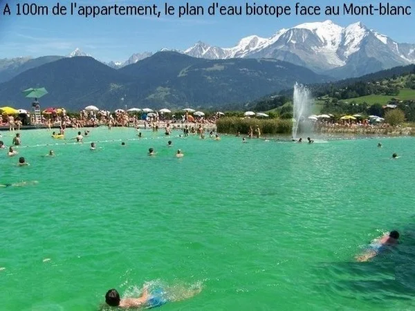 Plan d'eau face au Mont-blanc